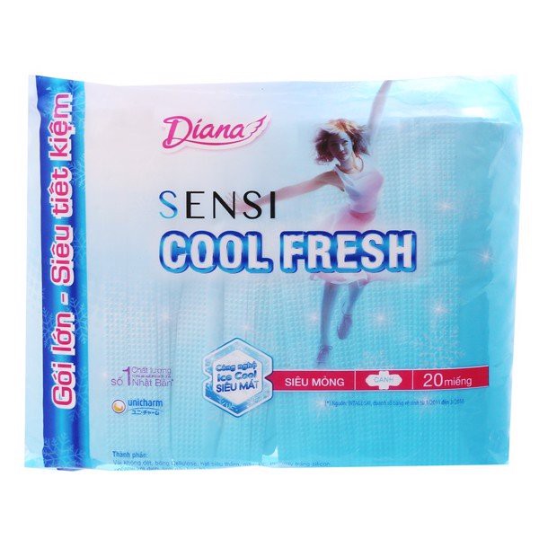 [HCM](Giá Thùng) Bvs Diana Sensi Cool Fresh (Gói 20 Miếng)