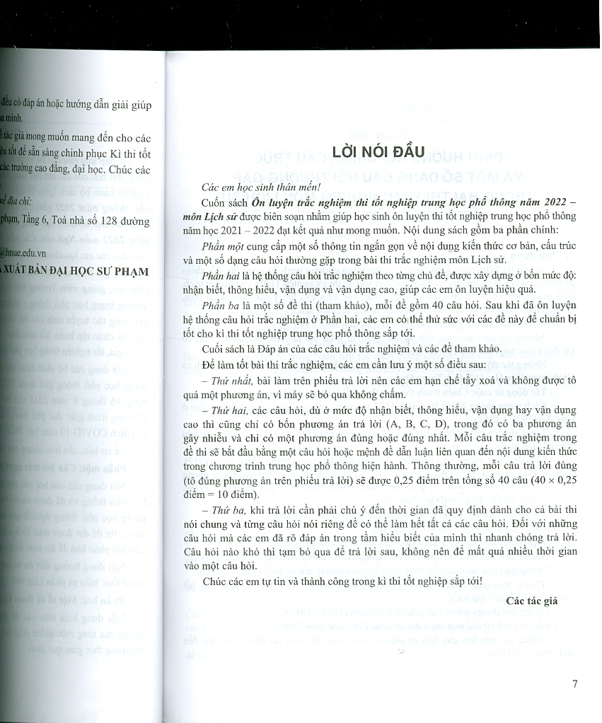 Ôn luyện trắc nghiệm thi tốt nghiệp Trung học phổ thông năm 2022 môn Lịch Sử