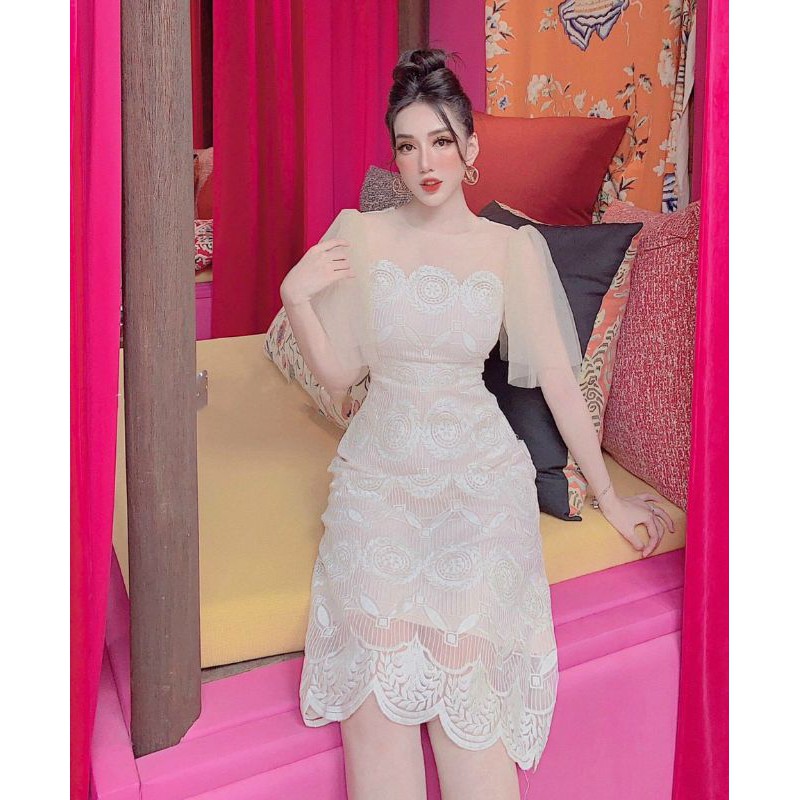 Đầm Cánh Tiên Thêu Nổi