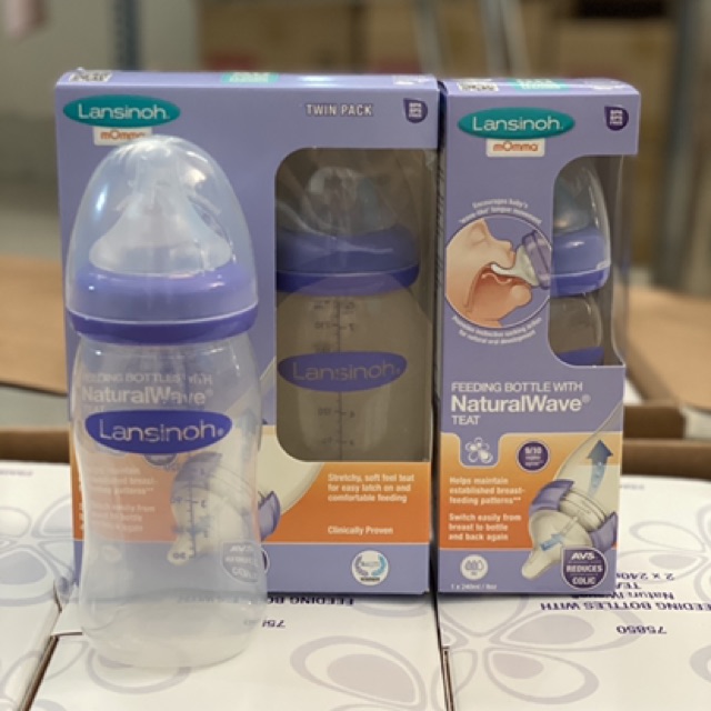 [HÀNG CHUẨN] Bình sữa Lansinoh 160ml/240ml kèm núm ti (UK)