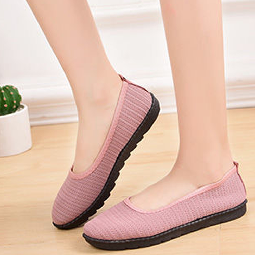 Giày búp bê vải nữ đế bằng 2cm đi bộ cực êm chân V288 MM