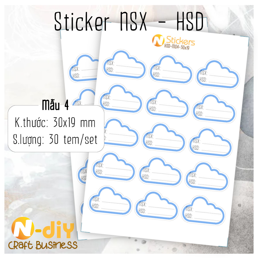 [N-diy] Nhãn tem sticker NSX HSD hạn sử dụng