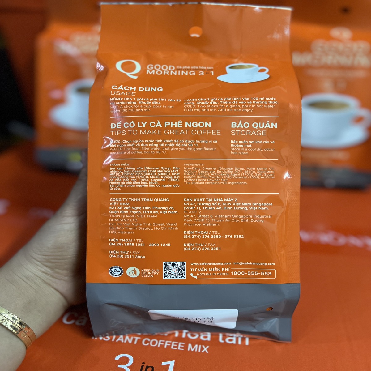 [Size nhỏ] Cà phê sữa Good Morning Trần Quang bịch 240g (12 gói dài * 20g)