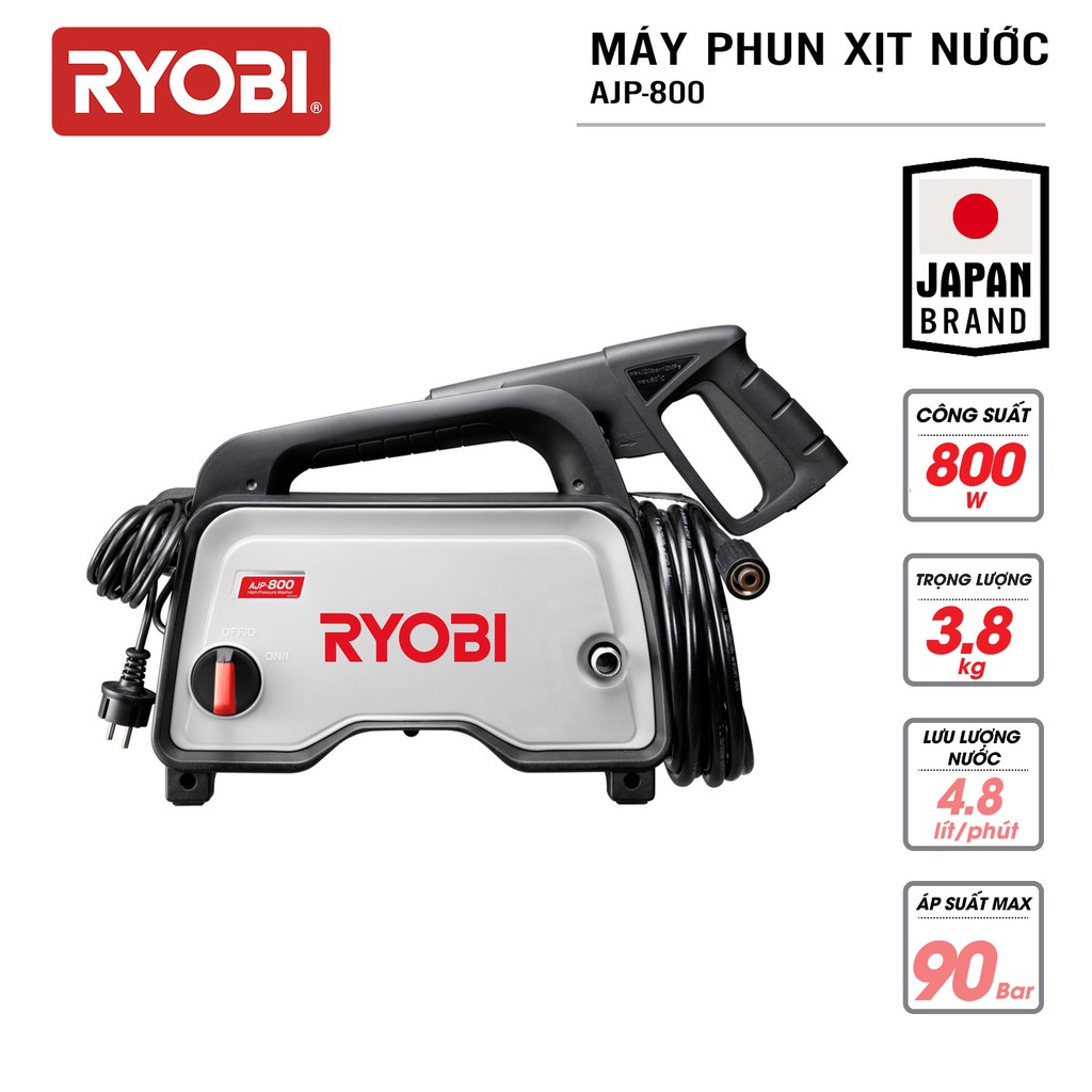 Máy xịt rửa cao áp 800W Kyocera AJP-800