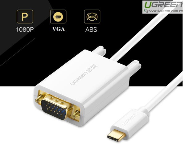 Cáp USB Type-C to VGA dài 1,5m Ugreen 30842 cao cấp