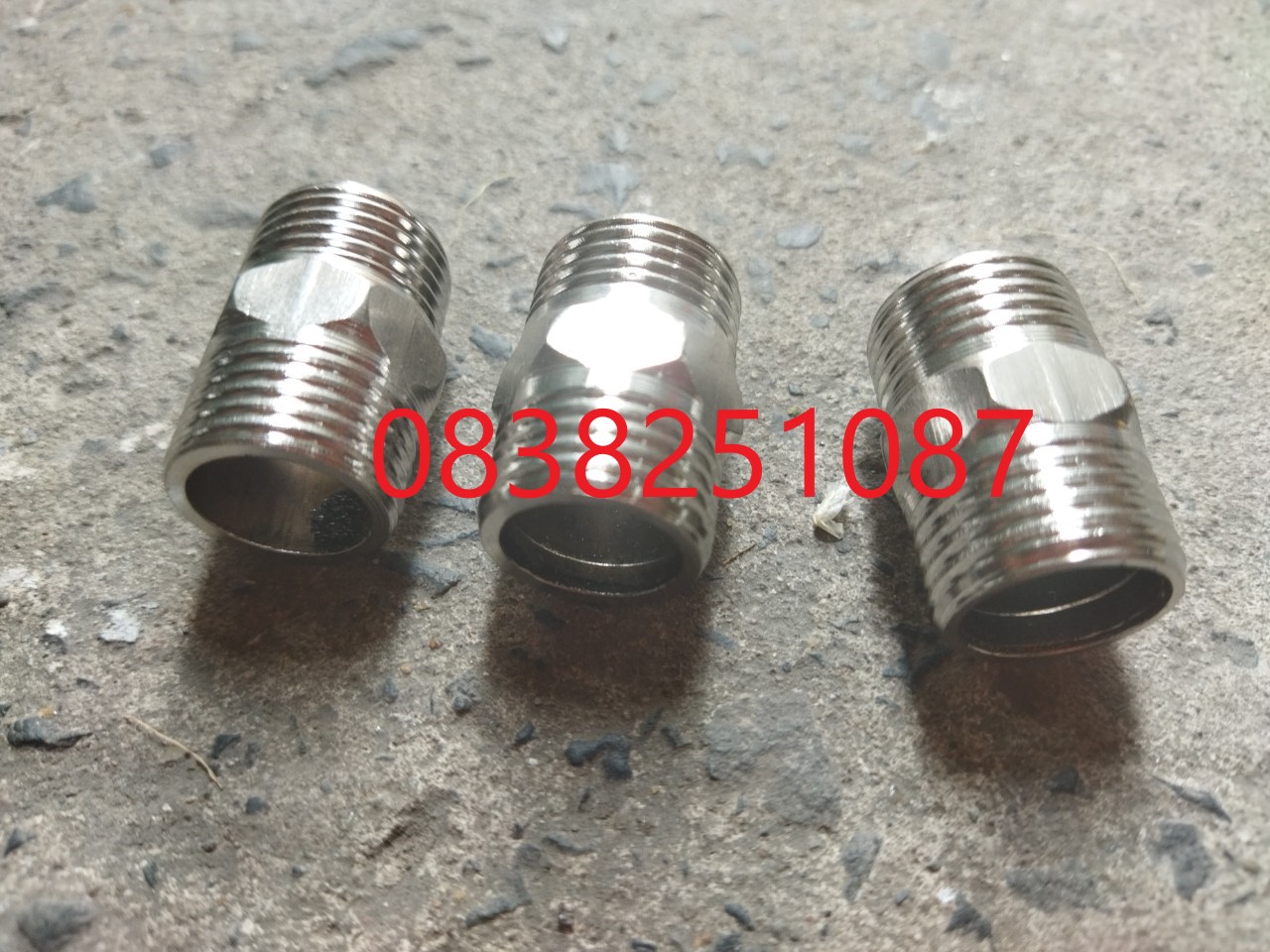 [HCM]Combo 3 cái nối 2 đầu ren ngoài inox ( Kép nối inox )