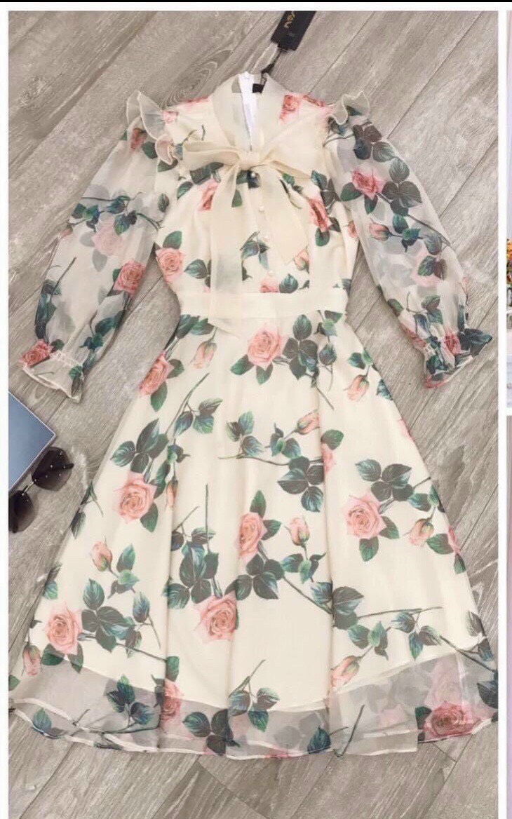 [HCM]Đầm nữ đầm voan lụa 2 lớp xinh xắn