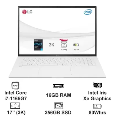 Laptop LG gram 17', Intel® Core™ i7 Gen11, 16GB, 256GB, 16:10, 17ZD90P-G.AX71A5 (có quà tặng)