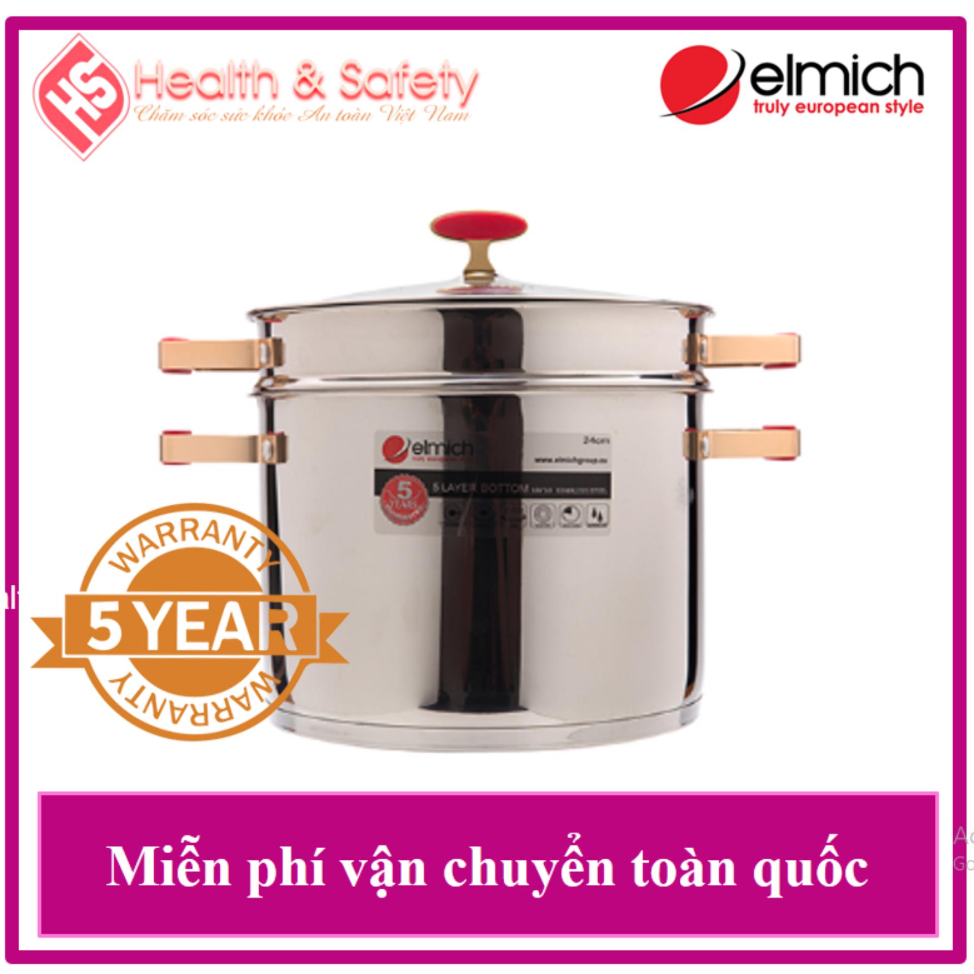 Nồi Hấp Elmich INOX 304 RED VELVET 28cm EL0979 - Bảo Hành 5 Năm