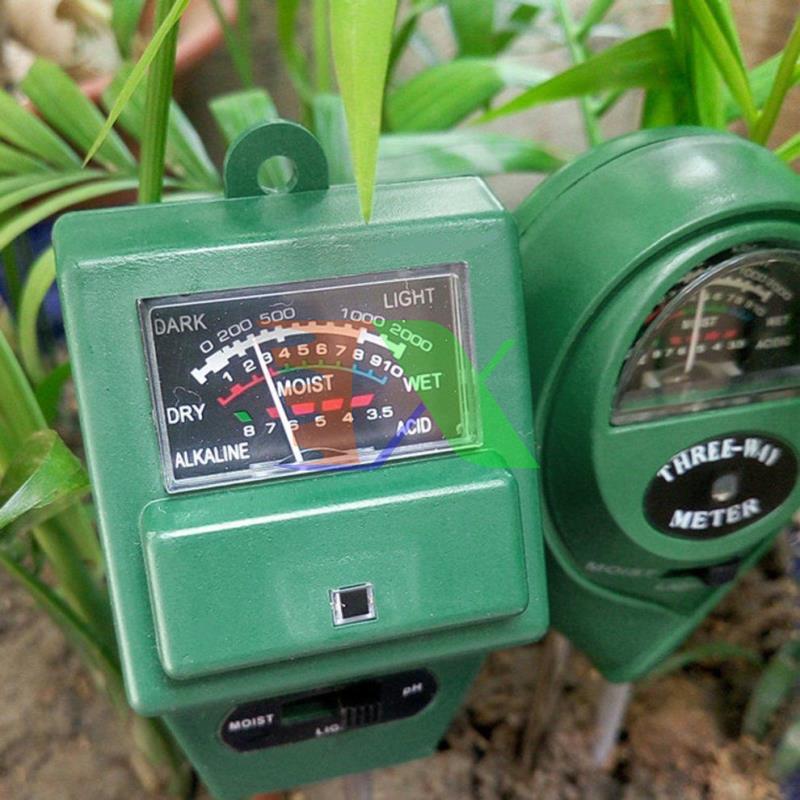 PH meter mechanical PH-3.1V, instrument pH meter soil 3 in 1, pH test strips, moisture, light (square)