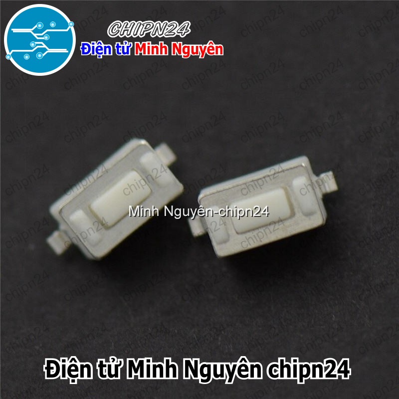 [10 cái] (K76) Nút nhấn 2 chân 3x6x4.3mm SMD Dán Trắng - HH005326