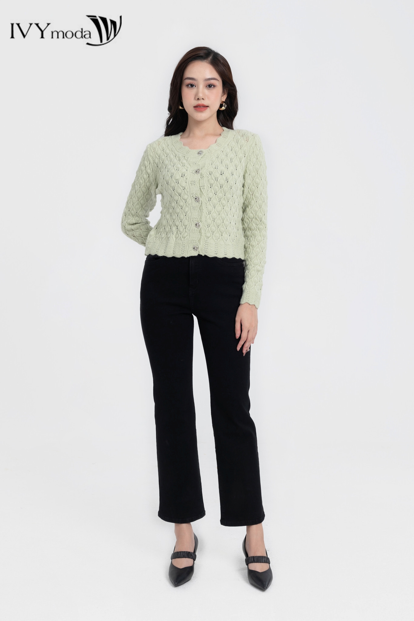 Áo khoác len ngang hông nữ IVY Moda MS 77B8035