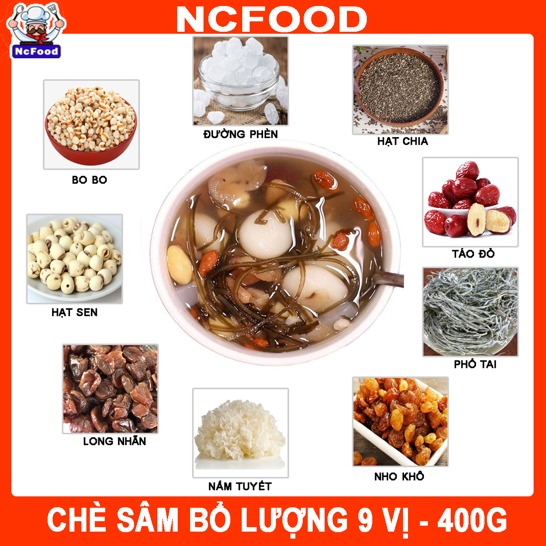 Chè Sâm Bổ Lượng 9 Vị 400gr