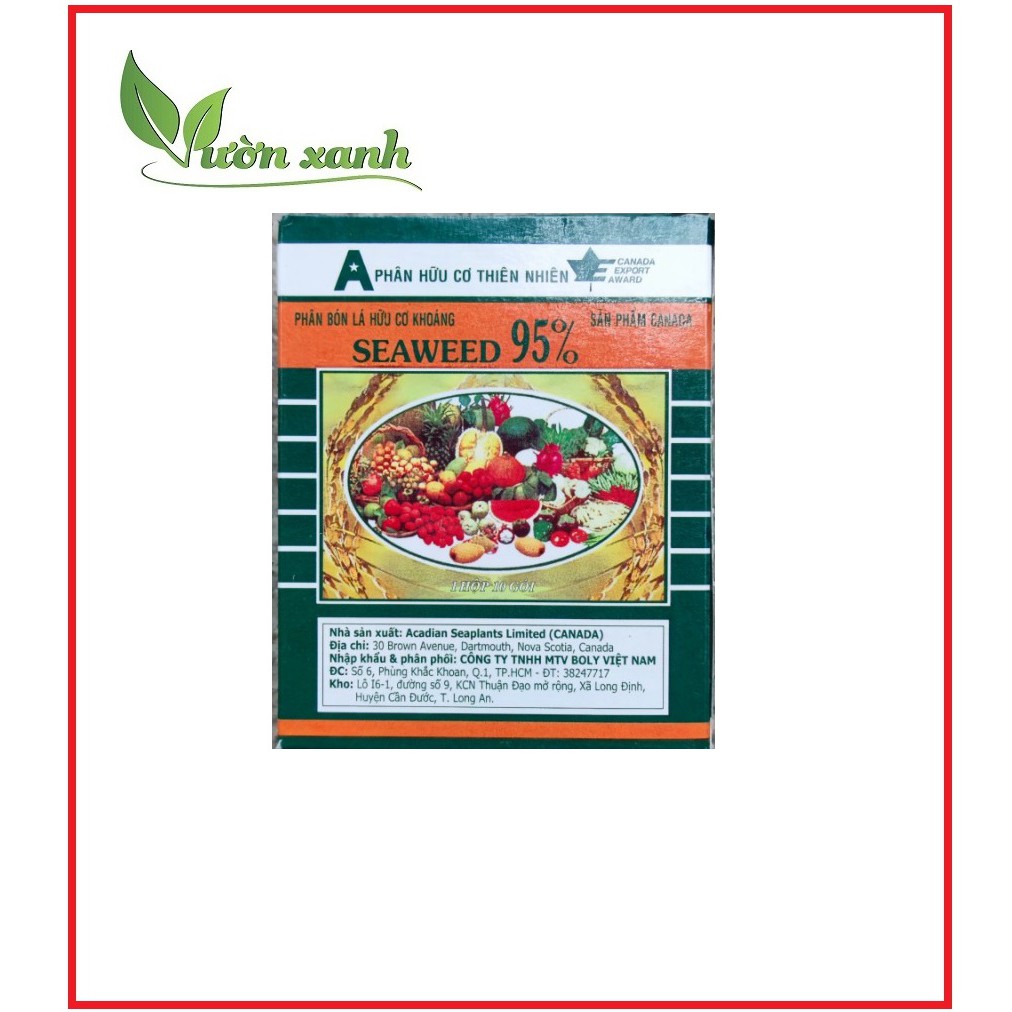 Hộp 10 gói phân bón rong biển seaweed nk canada 10gr/gói