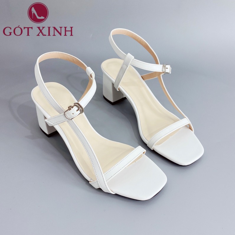 Sandal Cao Gót Gót Xinh GX241 Quai Ngang Mỏng Đế Cao 5cm Da Mềm Gót Nhọn giá rẻ