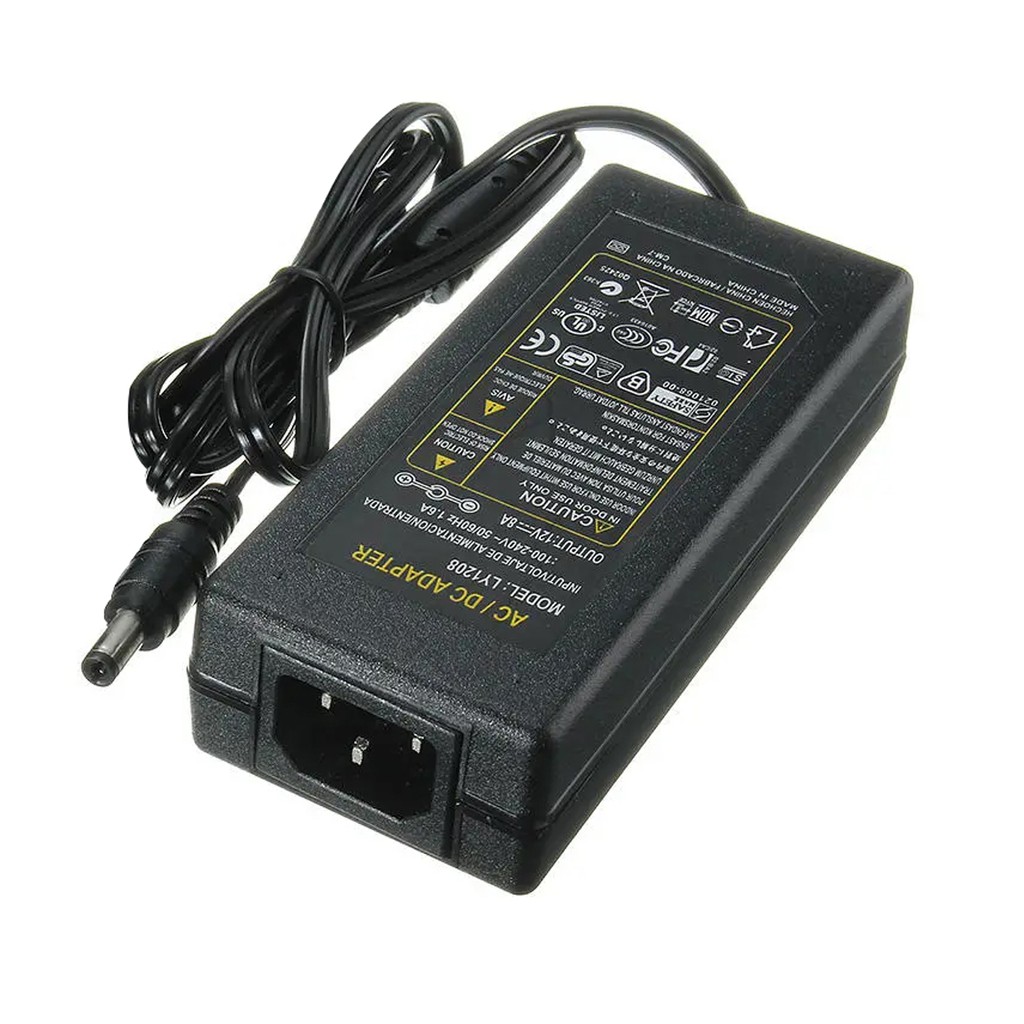 Nguồn 12V 8A Jack DC 5.5mm x 2.5mm (Không có dây nguồn)