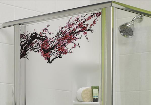 [HCM]Decal Trang Kính Cao Cấp - Cành đào đỏ ( 60x58 )-DK7055