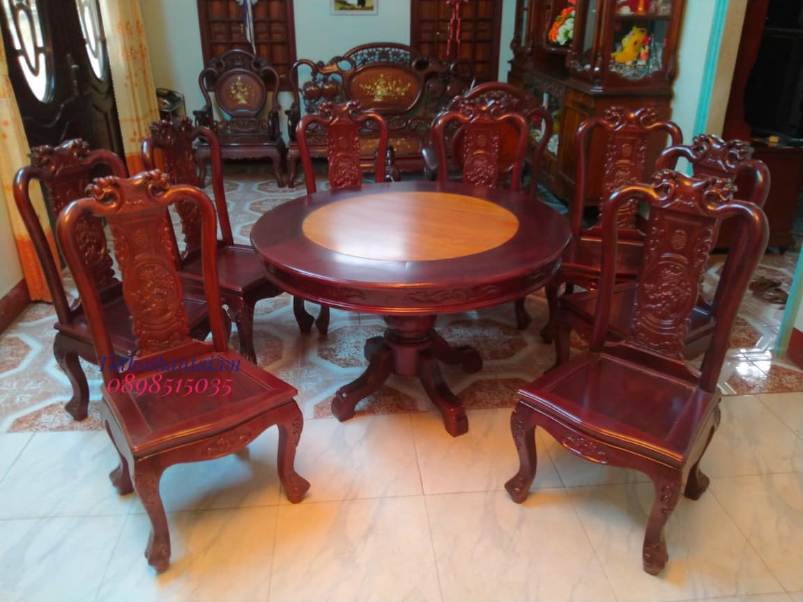 Bàn ăn Tròn 8 ghế mẫu cao cấp ( Hàng đặt VIP )