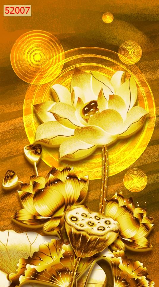 Tranh hoa sen vàng 3D in trên chất liệu lụa cao cấp | Lazada.vn