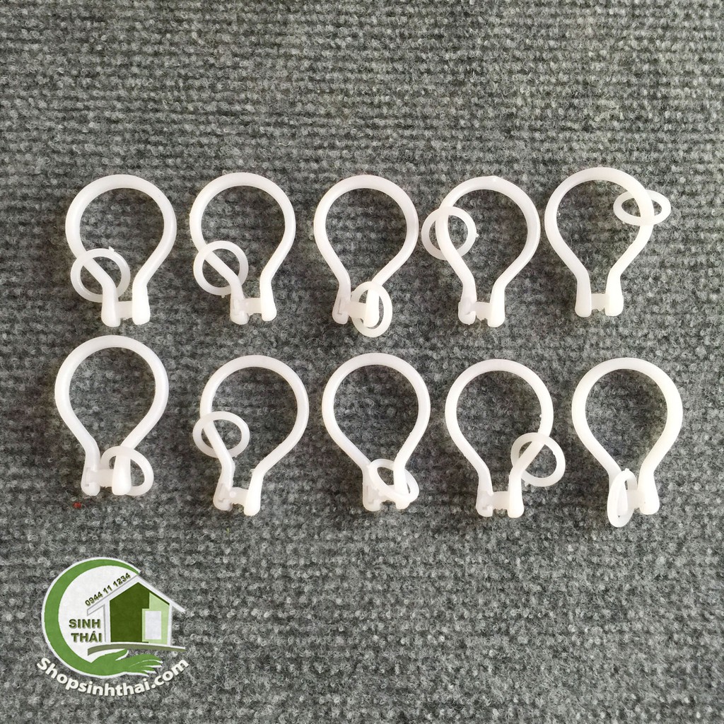 [HCM]Bộ 20 khoen móc nhựa treo rèm màn - rộng 35cm