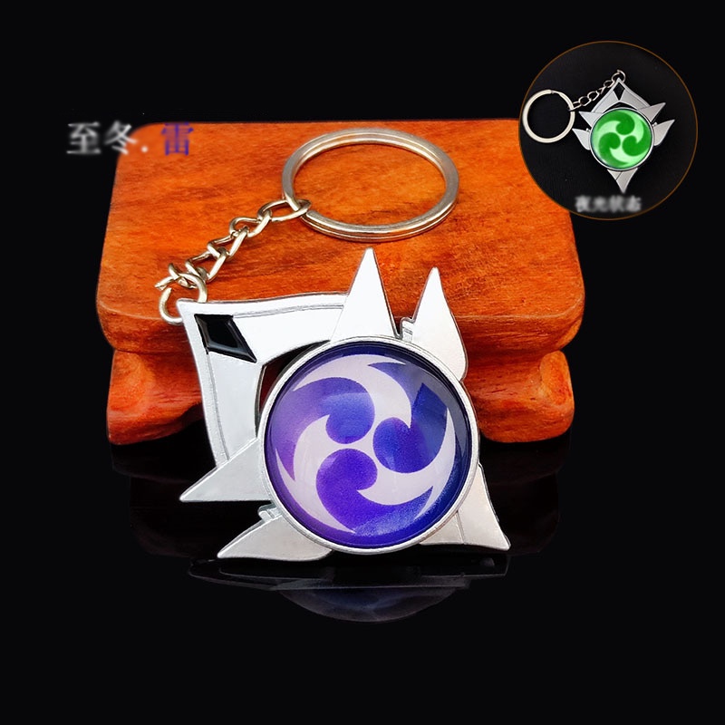 Móc khóa kim loại Nguyên Tố Vision GENSHIN IMPACT Fatui Thủ Đô SNEZHNAYA game anime chibi xinh xắn