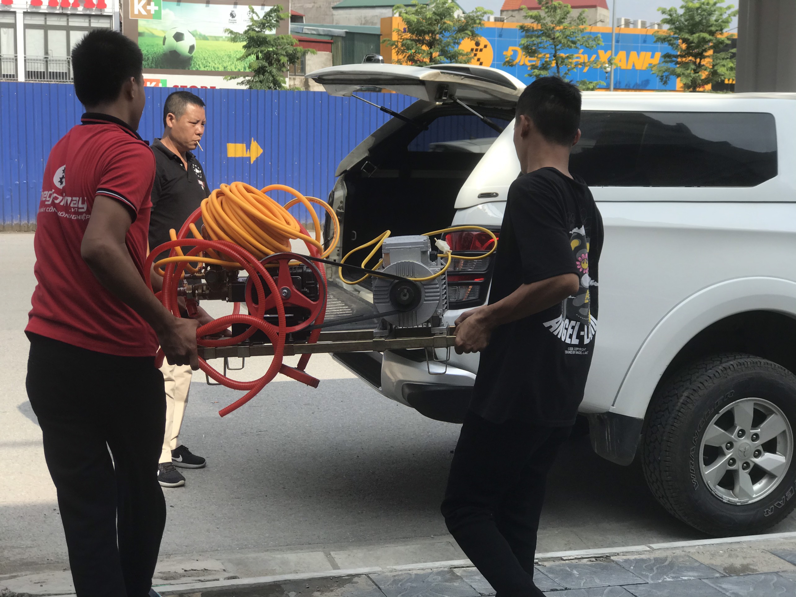 Bộ đầu xịt Máy rửa xe dây đai động cơ 2HP giá rẻ tại Bắc giang