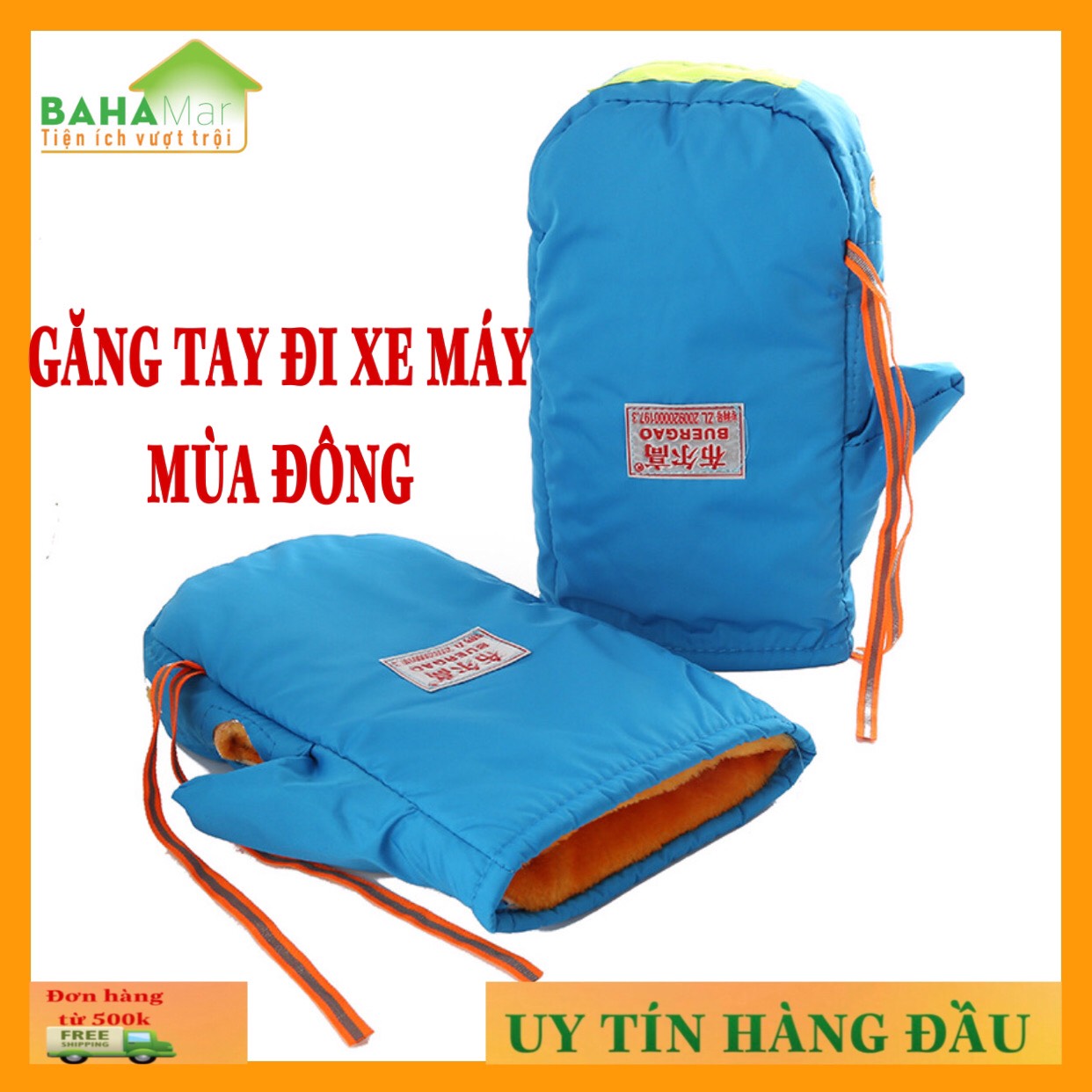 GĂNG TAY XE MÁY CHỐNG GIÓ, CHỐNG RÉT, CHỐNG NƯỚC CÓ PHẢN QUANG ĐI ĐƯỜNG MÙA ĐÔNG "BAHAMAR" cài luôn vào tay cầm xe máy, sử dụng ấm tay mà không vướng khi điều khiển xe ...
