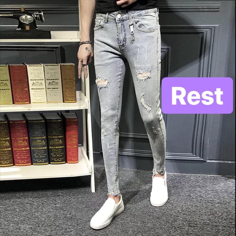 QUẦN JEAN NAM CHẤT BÒ CAO CẤP XANH TRẮNG TREND - EVEREST FASHION