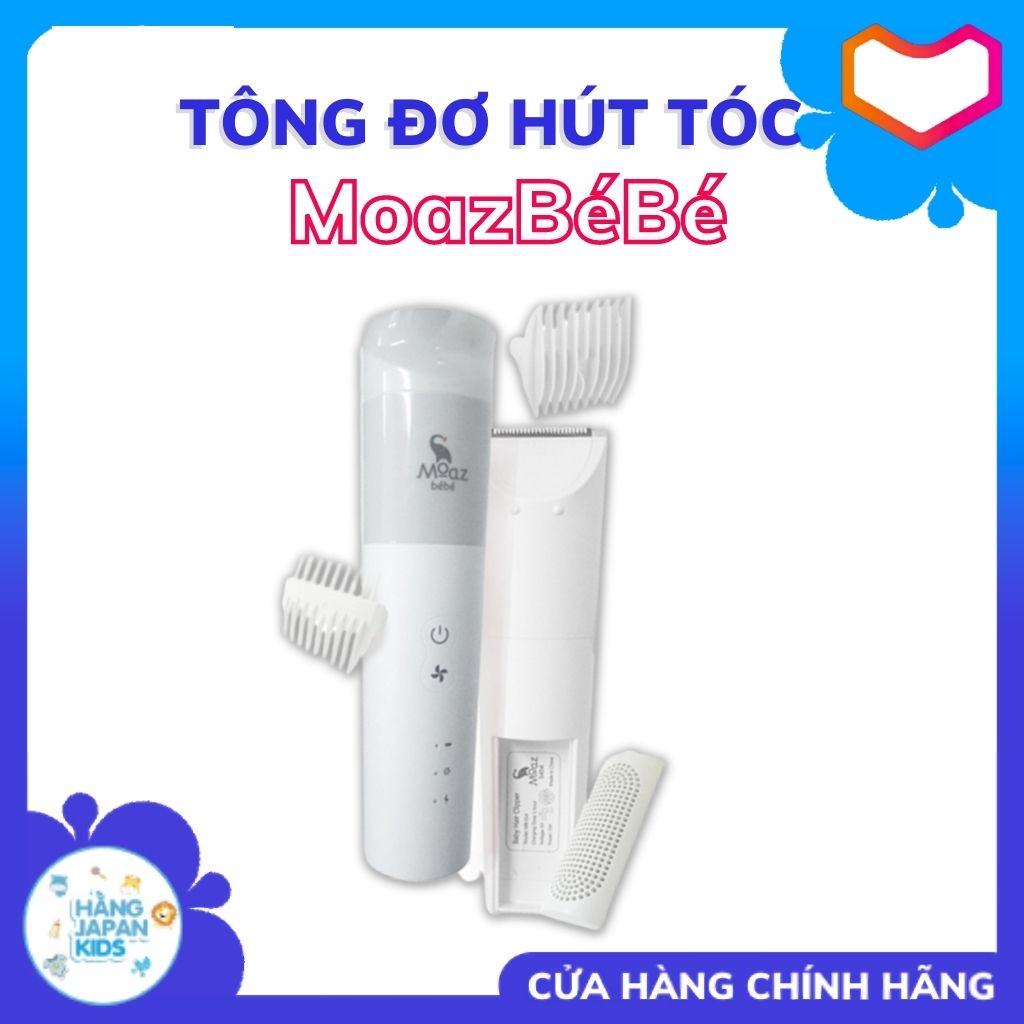 Tông đơ hút tóc thông minh cho bé moazbebe mb-014 màu trắng - chính hãng
