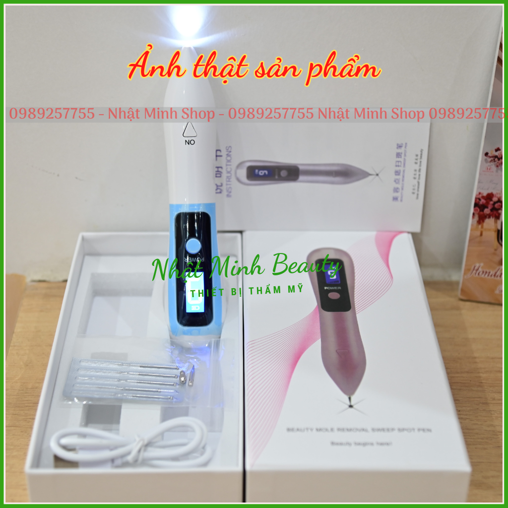 Máy đốt nốt ruồi 9 cấp, đốt hôi nách, mụn thịt có đèn pin