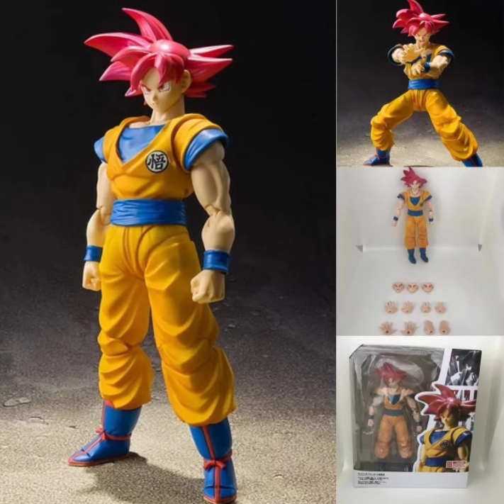 Mô hình khớp Goku tóc đỏ 2 mặt Dragon Ball Saiyan 16cm