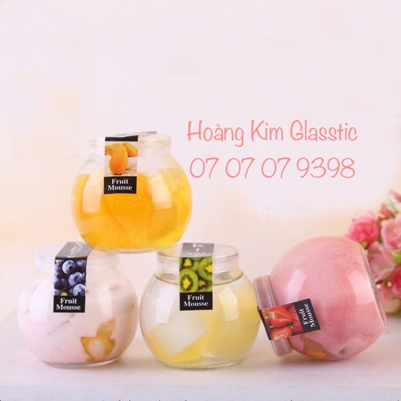 LỌ THUỶ TINH TRÒN- NẮP NHỰA- 200ml
