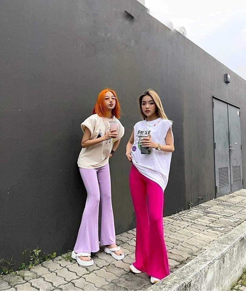 Quần legging nữ ống loe thun thái Rainbow (cotton hoặc Rayon) FREESIZE