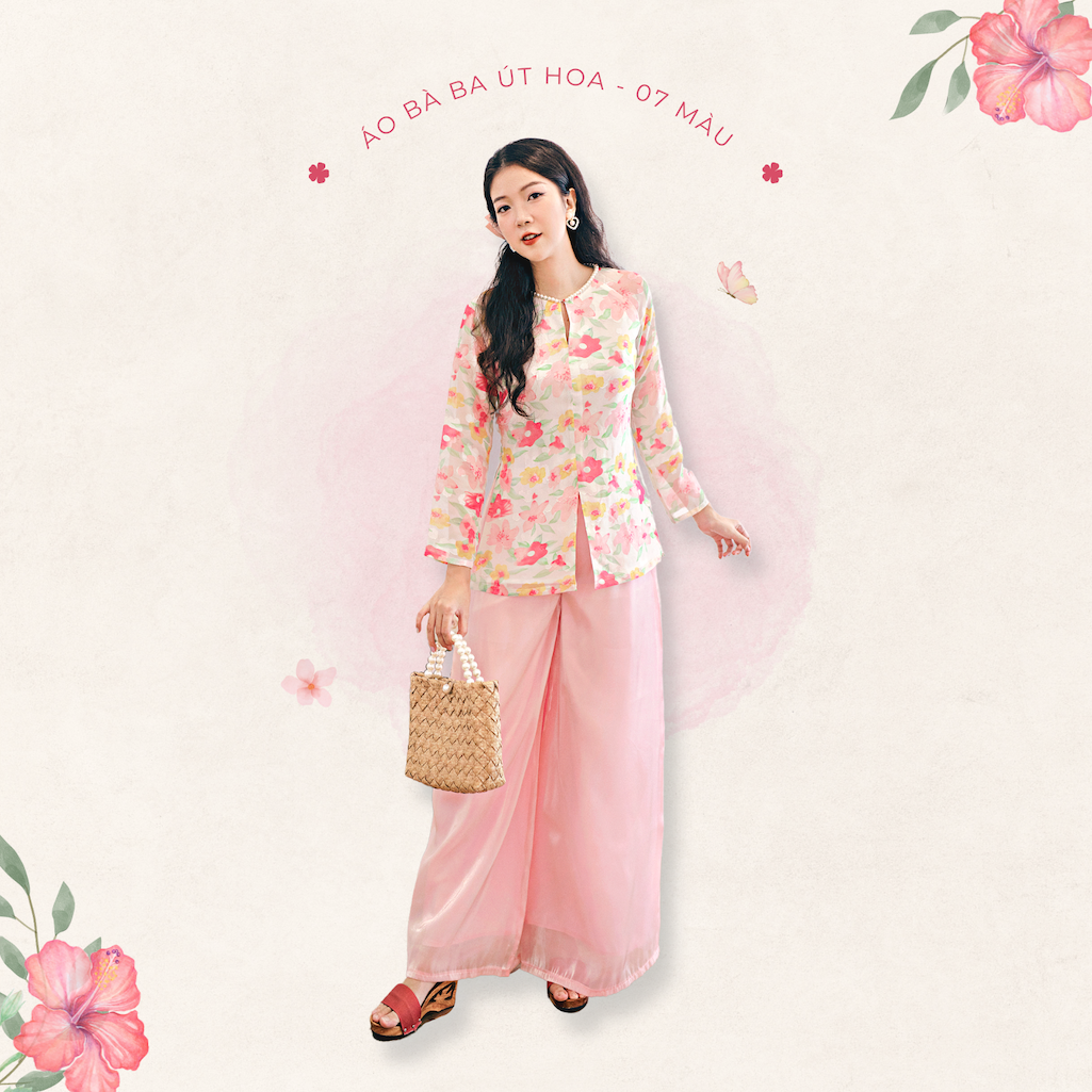 Sumire Store Áo bà ba Cách tân Út Hoa - 07 màu