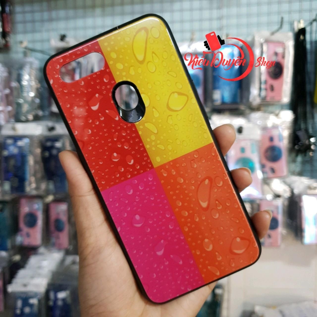 Ốp lưng Oppo F9 Ver 2,ốp lưng kính đa sắc