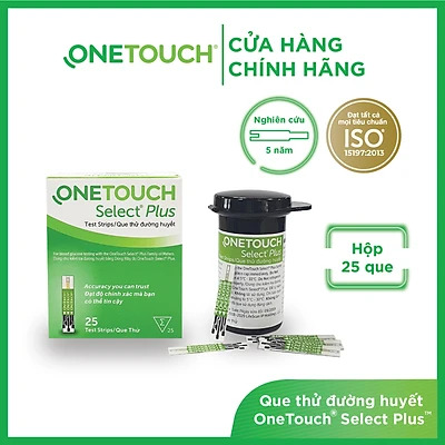 Que Thử Đường Huyết Onetouch Select Plus (hộp 25 que)