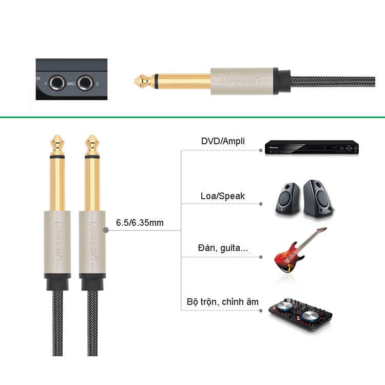 Cáp Audio 6.5mm chính hãng cao cấp Ugreen 10641