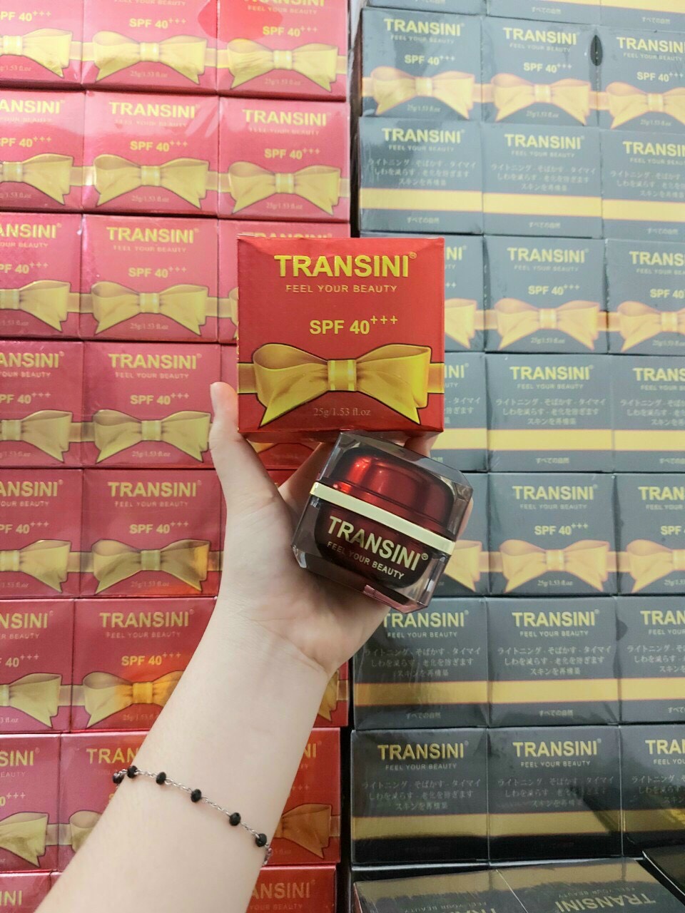 (  Đen )Kem TRANSINI trắng da ngừa mụn 25G