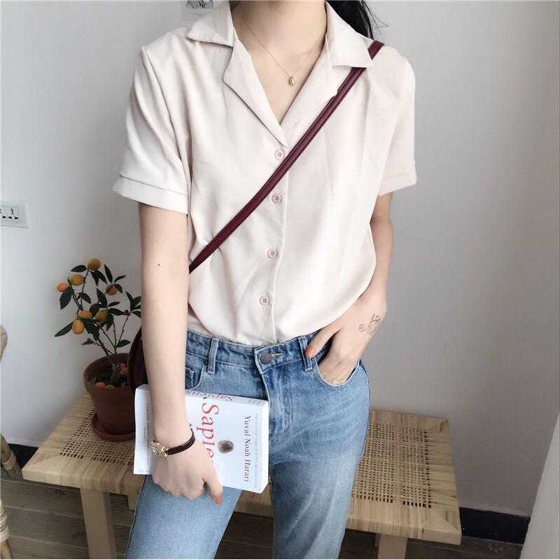 Áo sơ mi voan cổ vest