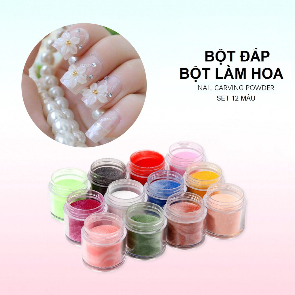 Set 24 Màu Bột Đắp Móng & Bột Làm Hoa