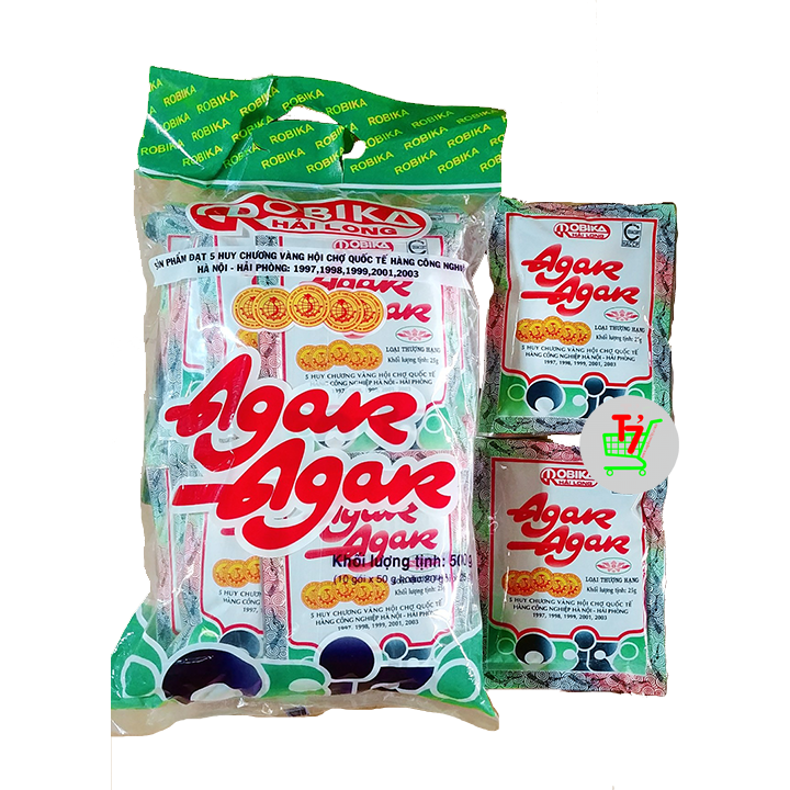 Bột rau câu giòn Agar - túi bự 20 gói 25g