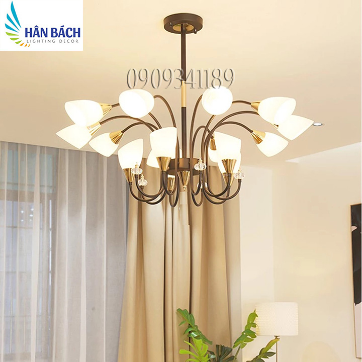 [HCM]Đèn Chùm Hiện Đại 15 bóng (Tặng Kèm Bóng LED Cao Cấp)