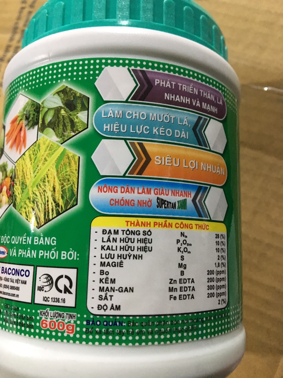 Phân bón qua lá NPK BACONCO LỌ 650GR