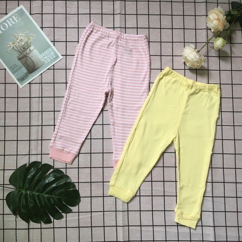 Set 2 quần dài bo gấu em bé Canifa