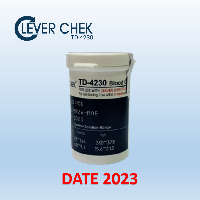DATE 2023 Que thử đường huyết Clever Chek TD 4230 MẪU MỚI BỎ CODE lọ 25 que