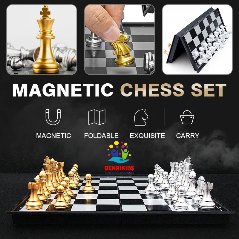 Đồ Chơi Board Game Cờ Vua quốc Tế Nam Châm Có Bàn Cờ Gấp Gọn Nhiều Size Lựa Chọn, Chess Cờ Vua Phát Triển Chiến Thuật Thi Đấu Quốc Tế