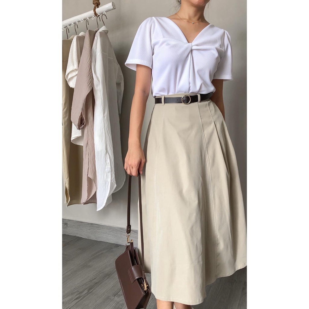 Chân Váy Dáng Dài Xếp Ly-Lemme
