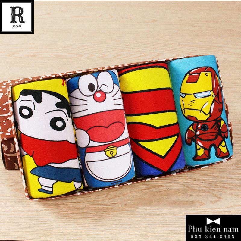 [Combo] Hộp 4 Quần Lót Nam Boxer - Quần Sịp Boxer HOẠT HÌNH S001.2