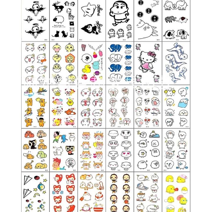 Combo 30 Tấm Hình Xăm Dán Hình Xăm Hoạt Hình Hình Xăm Mini Sticker mini Sticker Trang trí đẹp siêu cute Giá rẻ