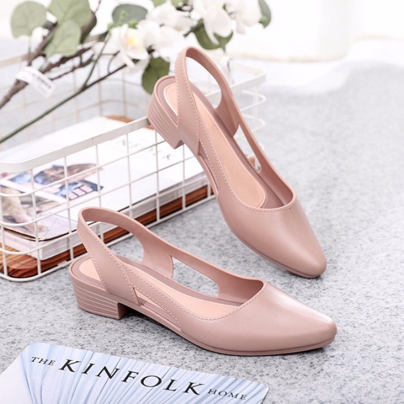 Sandal nữ, giày nữ thời trang Alina công sở cao 3.5p chất dẻo nhiều màu giá rẻ